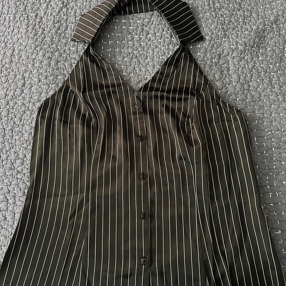 Size 10 Reformation Erin Silk Black and White Striped Camisole